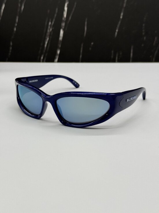 NEW BALENCIAGA BB0157S 009 BLUE UNISEX SUNGLASSES BALENCIAGA EYEWEAR
